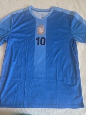AFA Lionel Messi #10 Argentina National Team Soccer Jersey Men's  Blue NWT! L